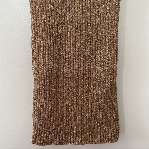 FINAL DROP. NWT* FOR LOVE & LEMONS • Sparkle KNITZ Metallic Rose Gold Mini Dress - Picture 10 of 11